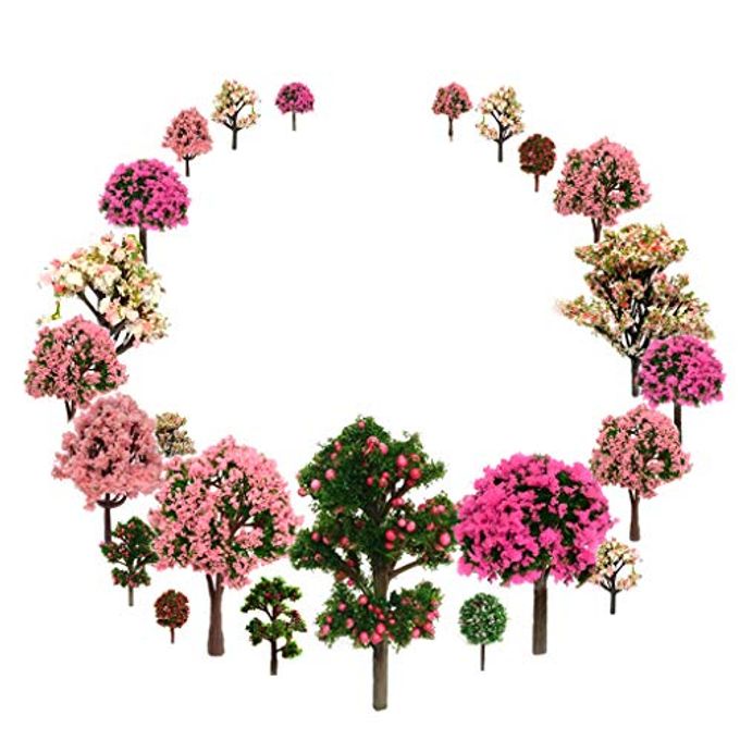 OrgMemory 29pcs Mixed Model Trees, 1.5-4.8 inch(4-12 cm), OrgMemory Fruit Trees, Ho Scale Trees, Model Train Scenery, Architecture Trees, Flower Trees with No Bases - Image 5