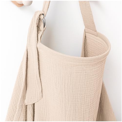 MairMore Muslin Nursing Covers for Breastfeeding Privacy Breast Feeding Cover with Arch Neckline for Mom and Baby Breathable 100 Cotton Nursing Apron Multiuse Stroller Cover - Image 1