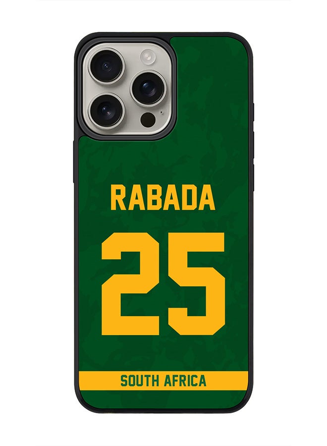Stylizedd For iPhone 16 Pro Max Case [Compatible with MagSafe] Slim Magnetic cover Phone Case iPhone 16 Pro Max -South Africa Kagiso Rabada Jersey No 25 - Image 1