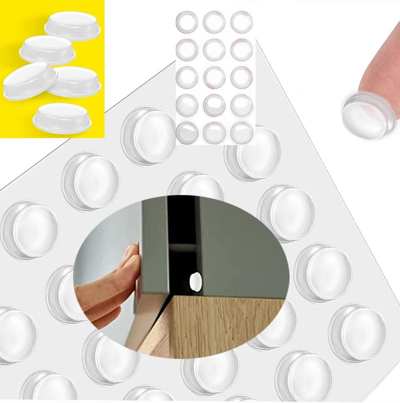DIY Crafts DIY Crafts 32, Silicon Pads, 32 Pcs, Cabinet Door Bumpers Diameter Clear Self Adhesive Pads, Cabinet Stoppers Rubber Bumper for Drawers, Cupboards, Cutting Boards, Glass Tops, Pict(32, Silicon Pads)  - Image 1