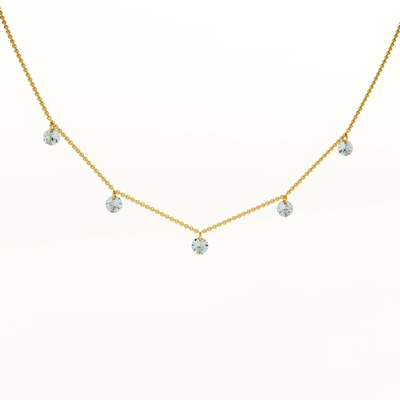 بالموناس PALMONAS 18k Gold Tone Plated Diamond Dreams Gold Necklace
 for Women