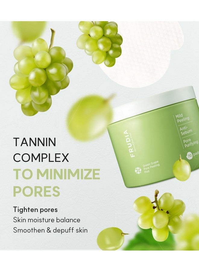 فروديا ويلكوس فروديا، مناديل تقشير المسام بالعنب الأخضر | مناديل تقشير وتونر للوجه لتقليص المسام مع خلاصة العفص، ومركب التانين للمسام، ومضاد للدهون | مناديل تنظيف الوجه للعناية بالبشرة الكورية (70 منديلًا) - Image 5