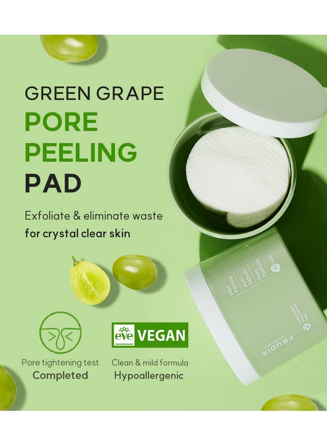 فروديا ويلكوس فروديا، مناديل تقشير المسام بالعنب الأخضر | مناديل تقشير وتونر للوجه لتقليص المسام مع خلاصة العفص، ومركب التانين للمسام، ومضاد للدهون | مناديل تنظيف الوجه للعناية بالبشرة الكورية (70 منديلًا) - Image 2