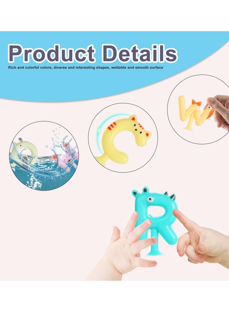 واي آند دي Suction Cup Letters Toys, Washable Alphabet Educational Toys Learning Spelling Games Bath Kids Interactive for Toddlers(Set of 26) - Image 4