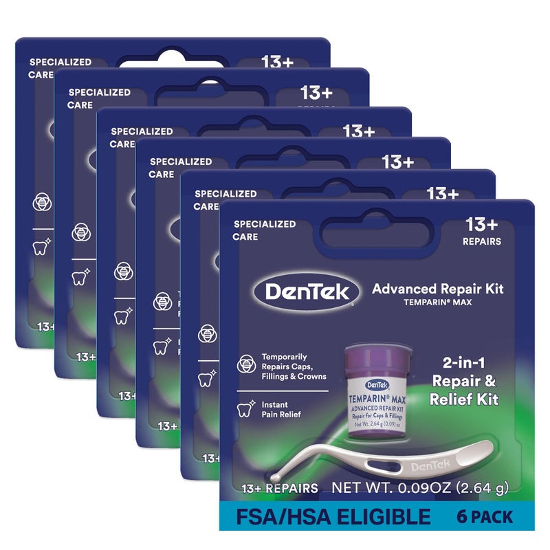 Dentek طقم إصلاح دينتيك تيمبارين ماكس، 13+ إصلاح، 2.64 جرام (عبوة من 6) - Image 1
