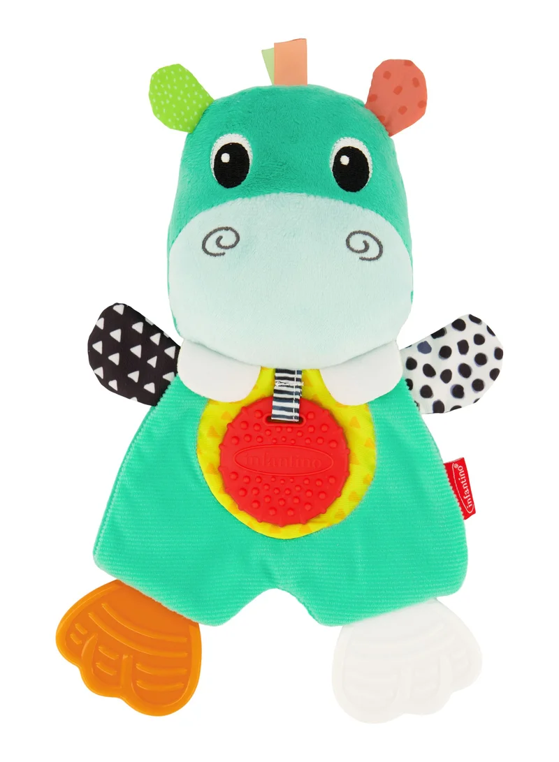 إنفانتينو Cuddly Silicon BPA free Baby Teether For Sensory Exploration From 0 Months and Above - Hippo