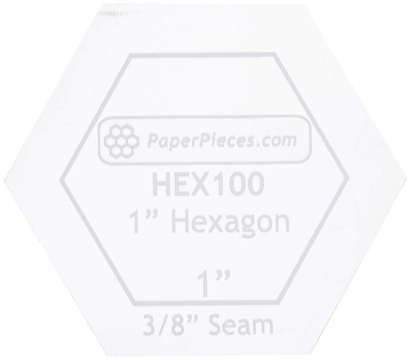Paper Pieces Acrylic Fabric Cutting 1in Hexagon Template - Image 2