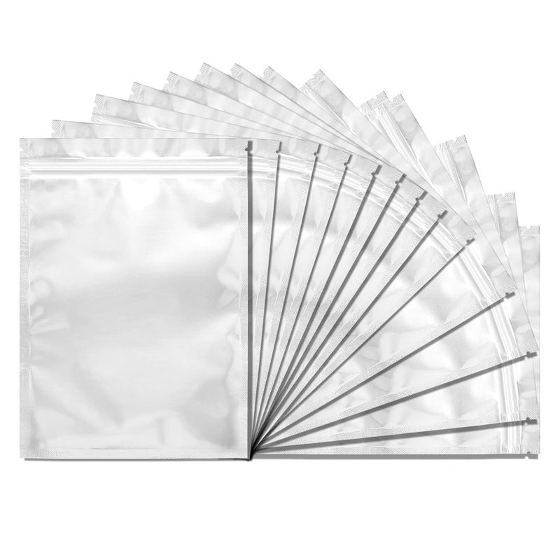 100 Pack Mylar Bags for Food Storage 7 x 10 Inch Smell Proof Bags Resealable Aluminum Foil Packaging Pouch Bag Silver
