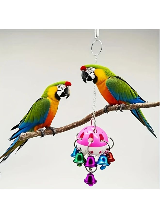 Random Color Bell Ball Hanging Chew Toy for Cockatiel and Long Tailed Parakeet - Image 1