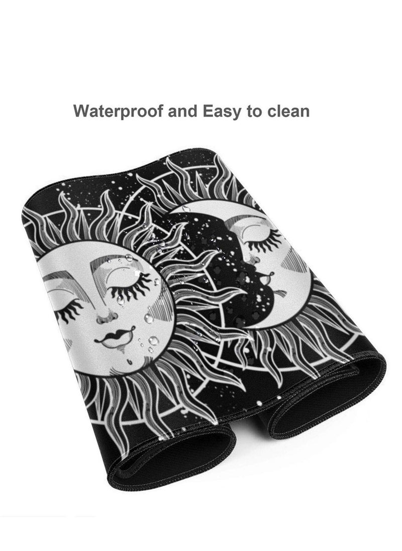 Milatech - Milatech Gaming Mouse Pad Extra Large Astrology Moon and Sun Extended Large Mouse Mat Long Desk Mat with Stitched Edges 80x30cm - Image 1