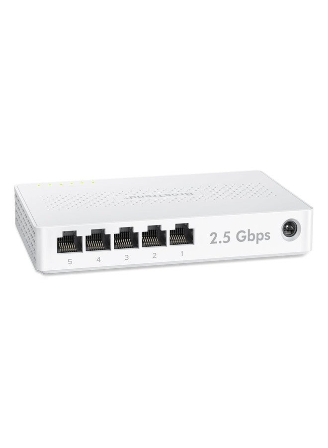 BrosTrend 5 Port 2.5GB Switch, Unmanaged Ethernet Switch for Game Console, PC, NAS, etc. 2.5 Gigabit Network Switch Fanless Plug & Play, Multi-Gigabit Switch, Desktop / Wall Mount, Lifetime Protection - Image 1