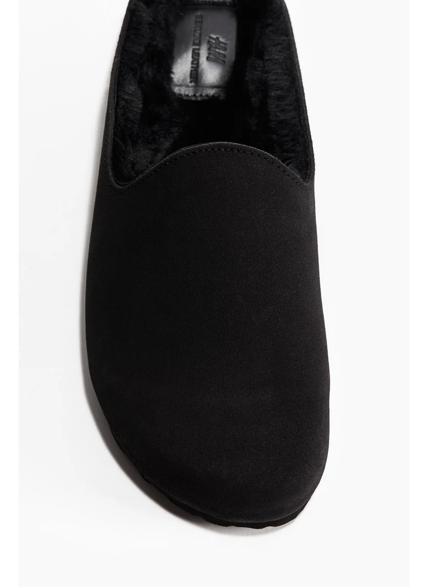 اتش اند ام Teddy-Lined Suede Mules