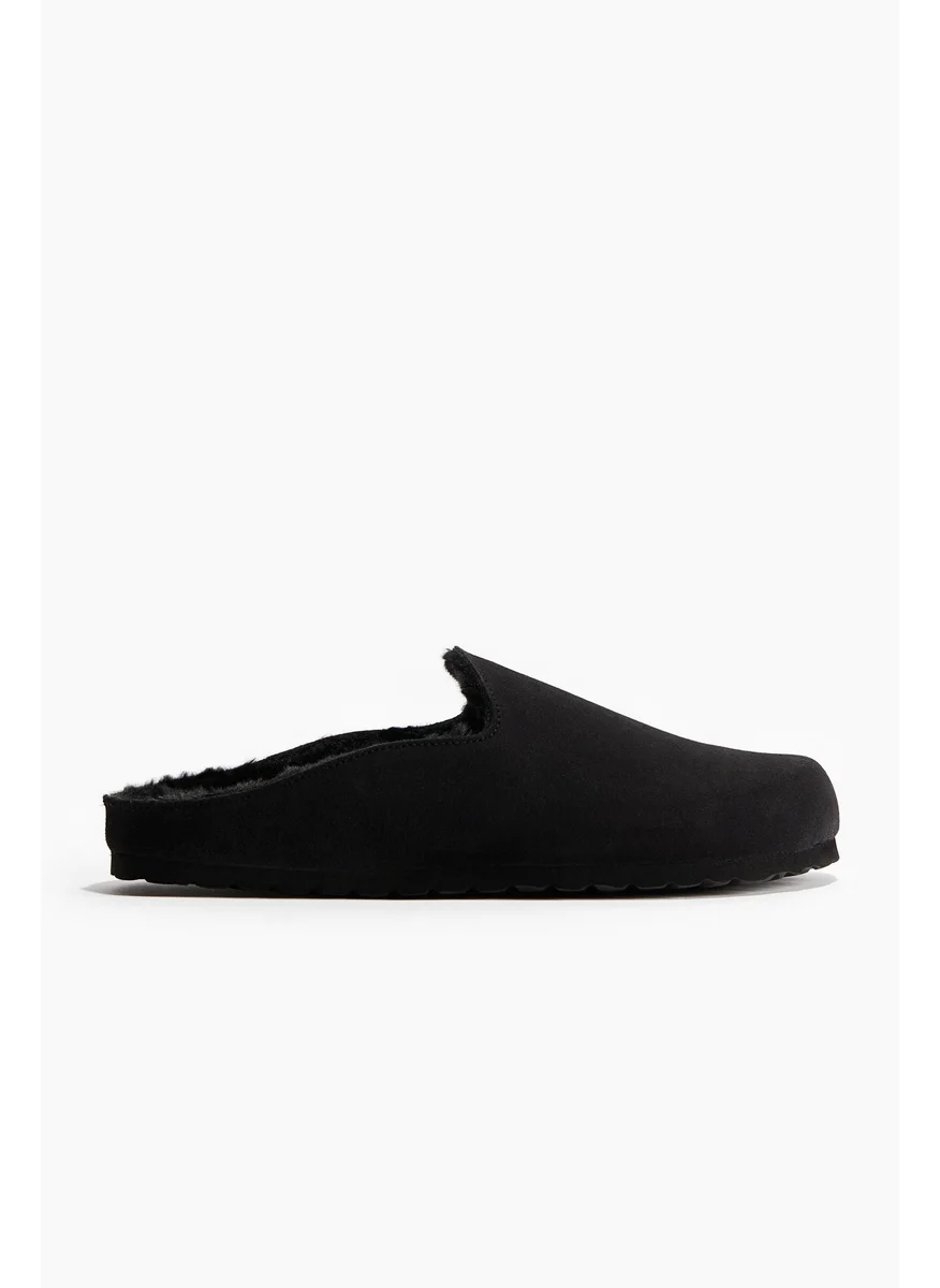 اتش اند ام Teddy-Lined Suede Mules