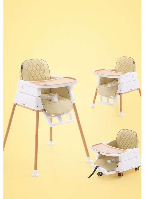 كرسي طعام للأطفال 3 في 1 قابل للتحويل وقابل للتعديل للأطفال الرضع والأطفال الصغار خفيف الوزن ومحمول وسهل التنظيف
