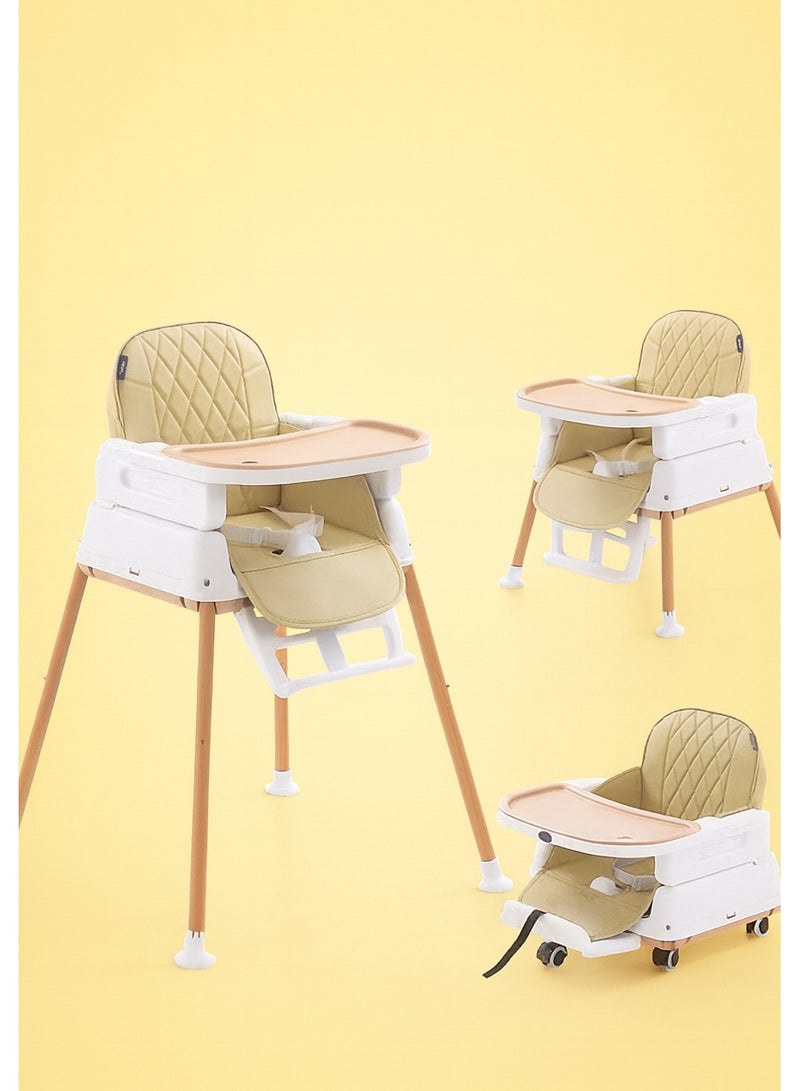 المفرج كرسي طعام للأطفال 3 في 1 قابل للتحويل وقابل للتعديل للأطفال الرضع والأطفال الصغار خفيف الوزن ومحمول وسهل التنظيف - Image 1