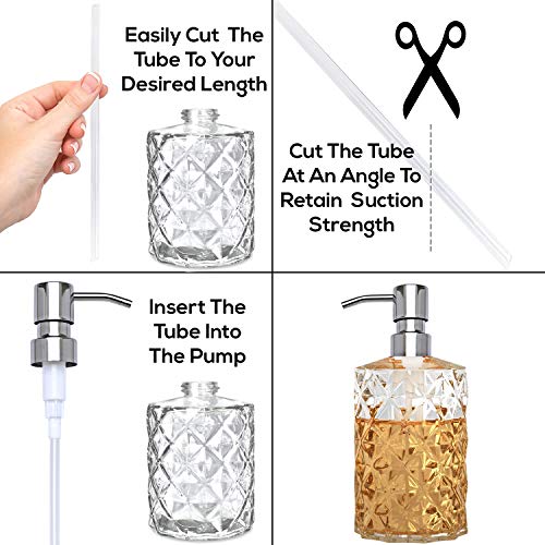 AUNRGO Chrome Soap Dispenser Pump Replacement - Silver 304 Rust Proof Stainless Steel Lotion Dispenser Pumps Replacement for Standard 28/400 Neck Size Regular Mouth Bottles,2 pcs - Image 5