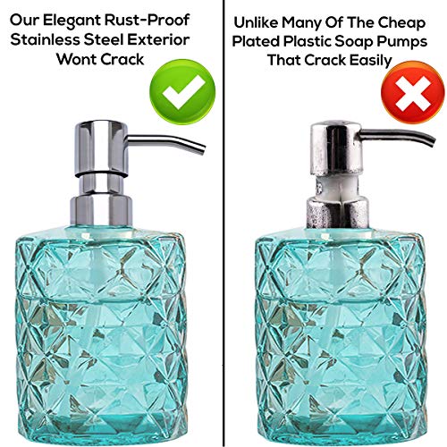 AUNRGO Chrome Soap Dispenser Pump Replacement - Silver 304 Rust Proof Stainless Steel Lotion Dispenser Pumps Replacement for Standard 28/400 Neck Size Regular Mouth Bottles,2 pcs - Image 3