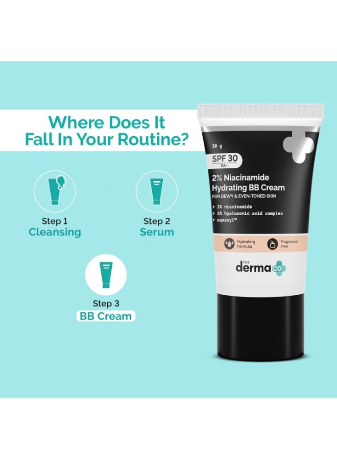 THE derma Co كريم مرطب للبشرة من شركة Derma Co. 2% Niacinamide مع مركب حمض الهيالورونيك 1% وAquaxyl، 30 جم | 01 - عاجي - Image 5