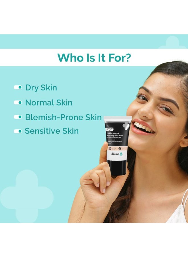 THE derma Co كريم مرطب للبشرة من شركة Derma Co. 2% Niacinamide مع مركب حمض الهيالورونيك 1% وAquaxyl، 30 جم | 01 - عاجي - Image 3