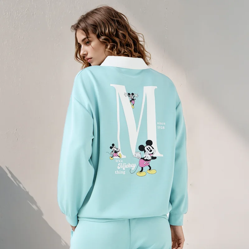 SP Characters Mickey Mouse Embroidered Collared Sweatshirt