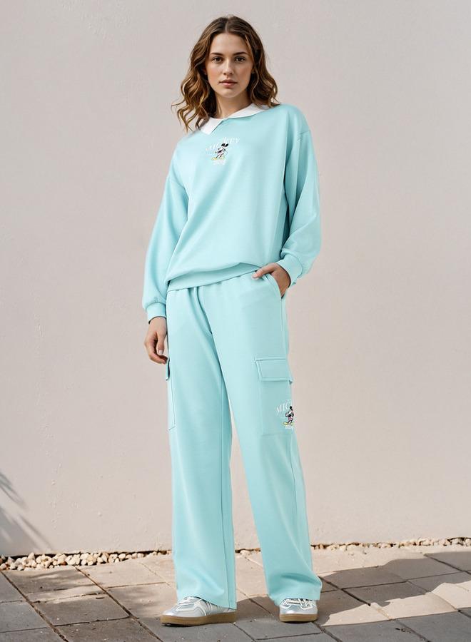 SP Characters Mickey Mouse Embroidered Collared Sweatshirt - Image 2