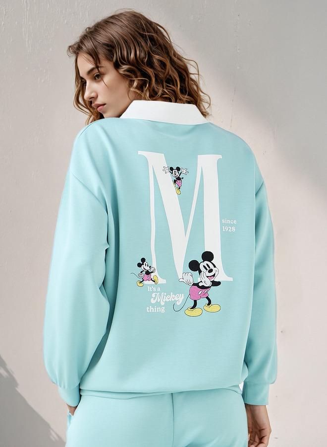 SP Characters Mickey Mouse Embroidered Collared Sweatshirt - Image 3