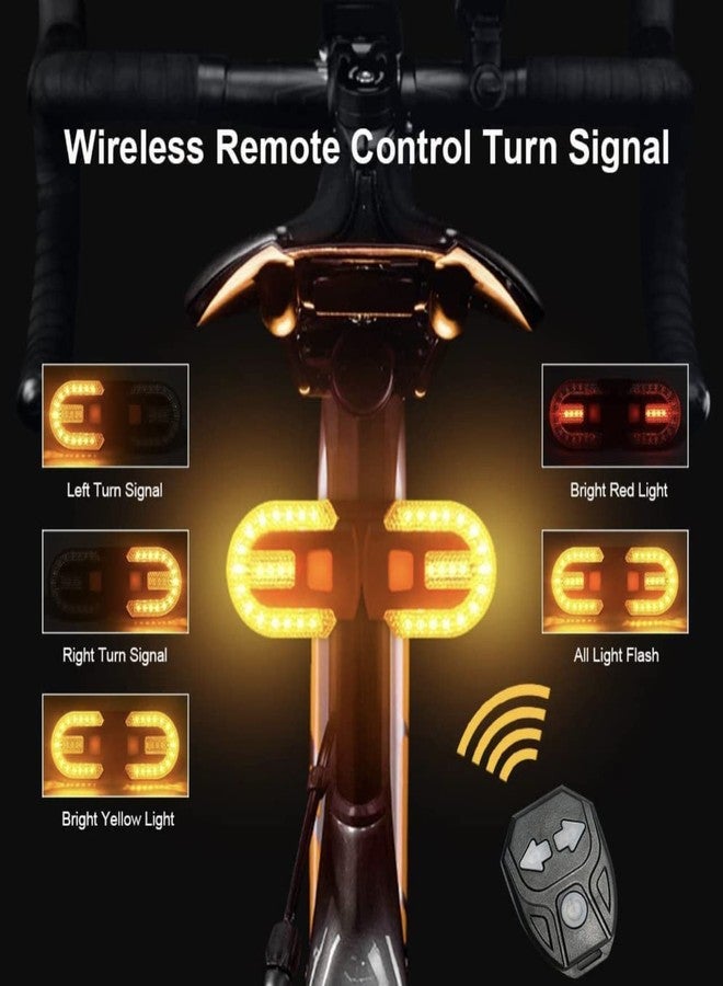 Lista Bicycle Turn Signals,Bright Bicycle Bicycle Indicator Rear Taillight IPX5 Waterproof Wireless Remote Control Rear Cycle Light USB Rechargeable - Image 4