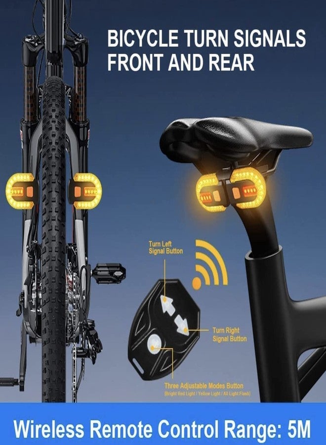 Lista Bicycle Turn Signals,Bright Bicycle Bicycle Indicator Rear Taillight IPX5 Waterproof Wireless Remote Control Rear Cycle Light USB Rechargeable - Image 3