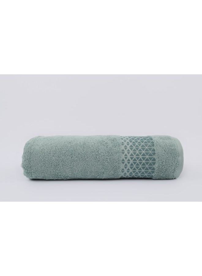 White Rose Triangle Towels - 500 GSM - 100% Cotton Terry - Jacquard Border- 1 Bath Sheet 85x170 cm- Luxury Touch - Extra Absorbent-Olive  - Image 2