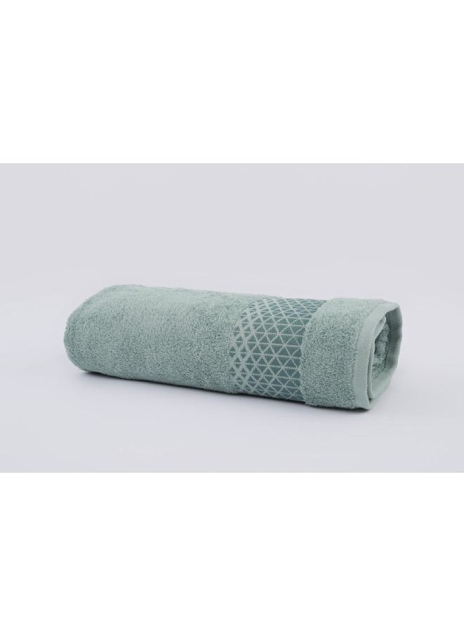 White Rose Triangle Towels - 500 GSM - 100% Cotton Terry - Jacquard Border- 1 Bath Sheet 85x170 cm- Luxury Touch - Extra Absorbent-Olive  - Image 3