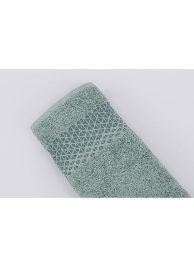 White Rose Triangle Towels - 500 GSM - 100% Cotton Terry - Jacquard Border- 1 Bath Sheet 85x170 cm- Luxury Touch - Extra Absorbent-Olive  - Image 4