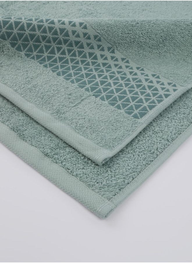 White Rose Triangle Towels - 500 GSM - 100% Cotton Terry - Jacquard Border- 1 Bath Sheet 85x170 cm- Luxury Touch - Extra Absorbent-Olive  - Image 5
