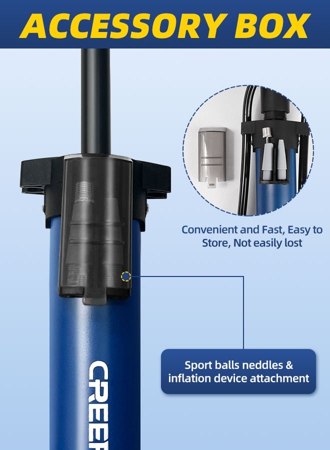 CREEPER تأتي مضخة هواء الدراجة CREEPER مع مقياس ضغط 160 رطل لكل بوصة مربعة، ولب فولاذي، ونفخ سريع ودقيق، ومضخة محمولة - Image 3