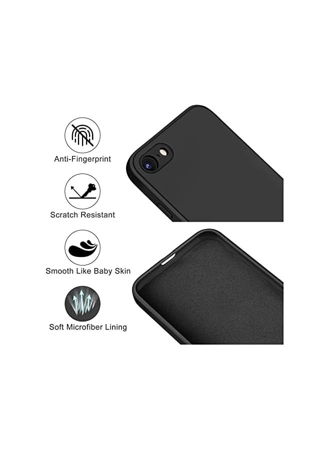 PROMASS [2 PACK] Silicone Case Compatible with iPhone SE 2020/iPhone 8/iPhone 7, with a Soft Microfiber Lining for Comprehensive Protection, 4.7" (Black/Antique White) - Image 2