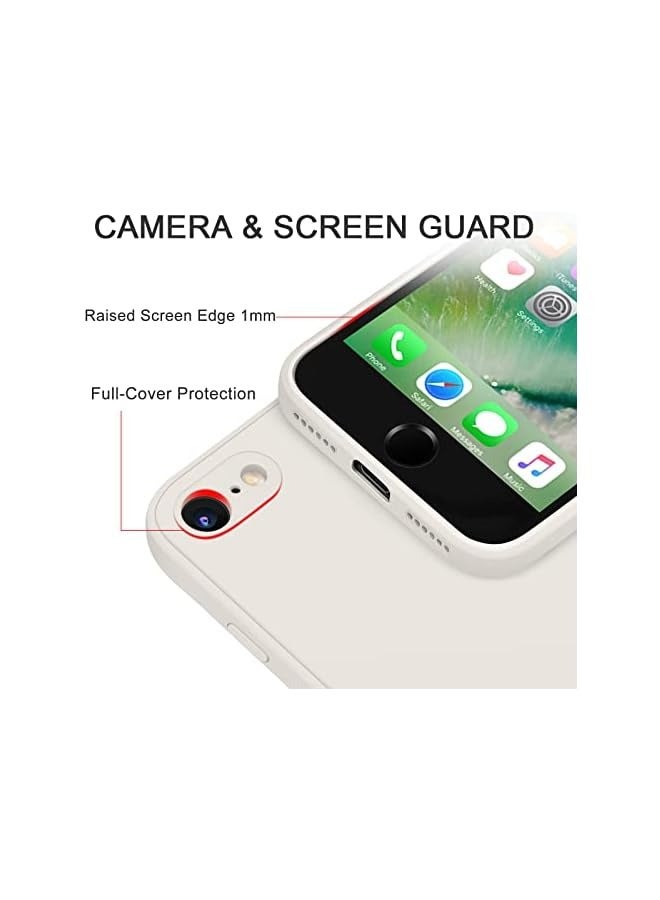 PROMASS [2 PACK] Silicone Case Compatible with iPhone SE 2020/iPhone 8/iPhone 7, with a Soft Microfiber Lining for Comprehensive Protection, 4.7" (Black/Antique White) - Image 3
