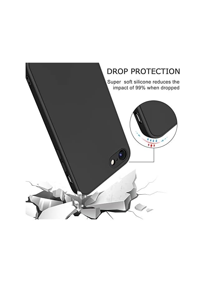 PROMASS [2 PACK] Silicone Case Compatible with iPhone SE 2020/iPhone 8/iPhone 7, with a Soft Microfiber Lining for Comprehensive Protection, 4.7" (Black/Antique White) - Image 4