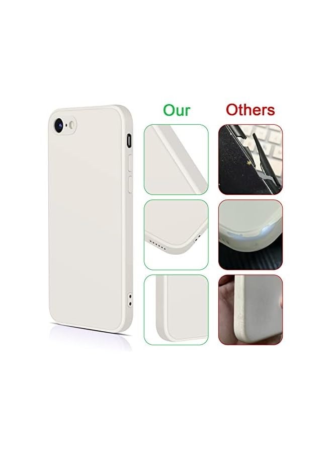 PROMASS [2 PACK] Silicone Case Compatible with iPhone SE 2020/iPhone 8/iPhone 7, with a Soft Microfiber Lining for Comprehensive Protection, 4.7" (Black/Antique White) - Image 5