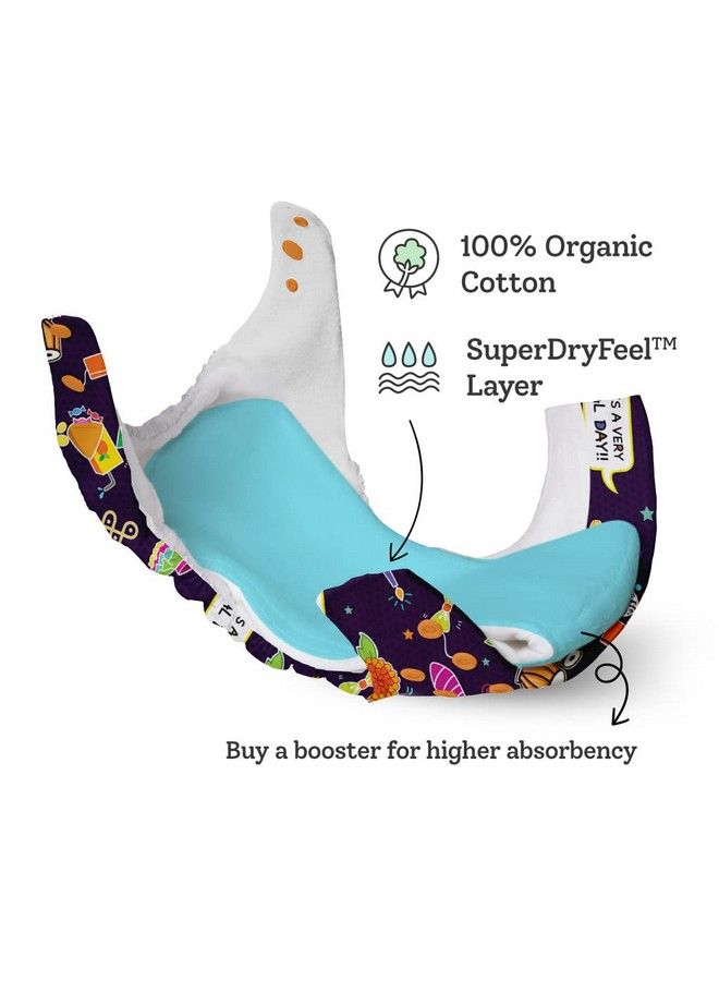 Superbottoms New Uno Freesize Cloth Diaper ; Cloth Diaper For Babies 3M To 3Y ; Washable & Reusable Cloth Diaper ; Comes With Cloth Diaper Insert ; 1 Diaper And 1 Organic Cotton Soaker - Image 3