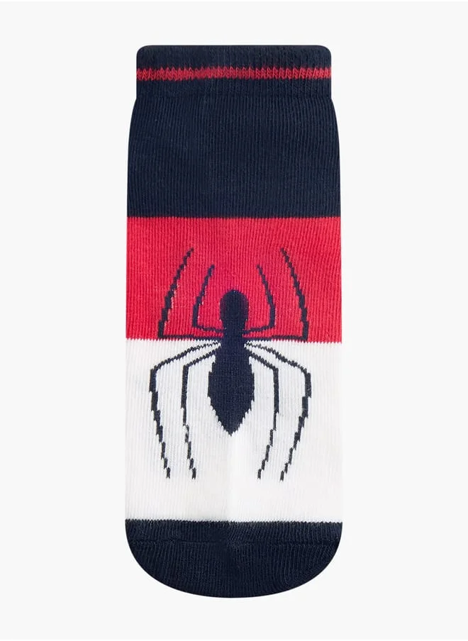 MARVEL Boys Spider-Man Print Ankle Length Socks - Set of 3