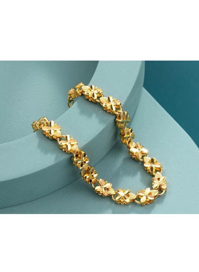 24K Gold Plated Flower Luxury Fashion Bracelet