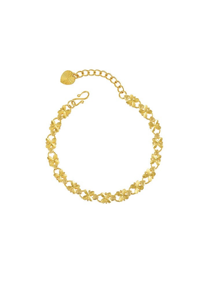 24K Gold Plated Flower Luxury Fashion Bracelet
