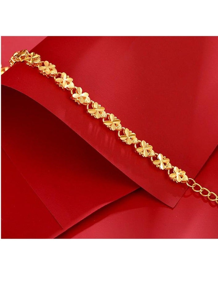 24K Gold Plated Flower Luxury Fashion Bracelet