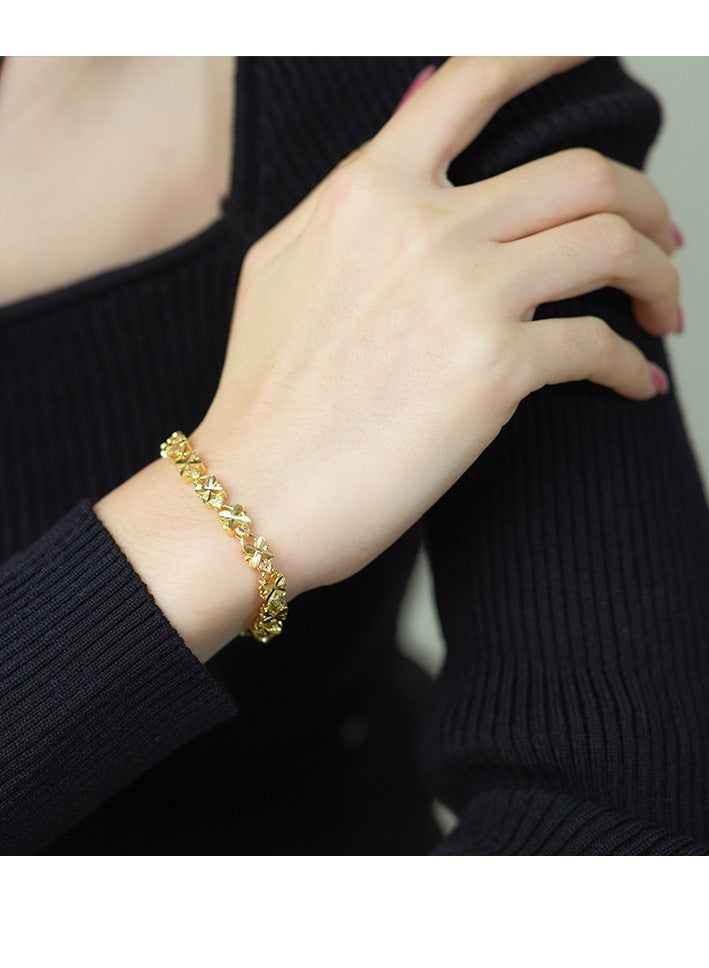 24K Gold Plated Flower Luxury Fashion Bracelet