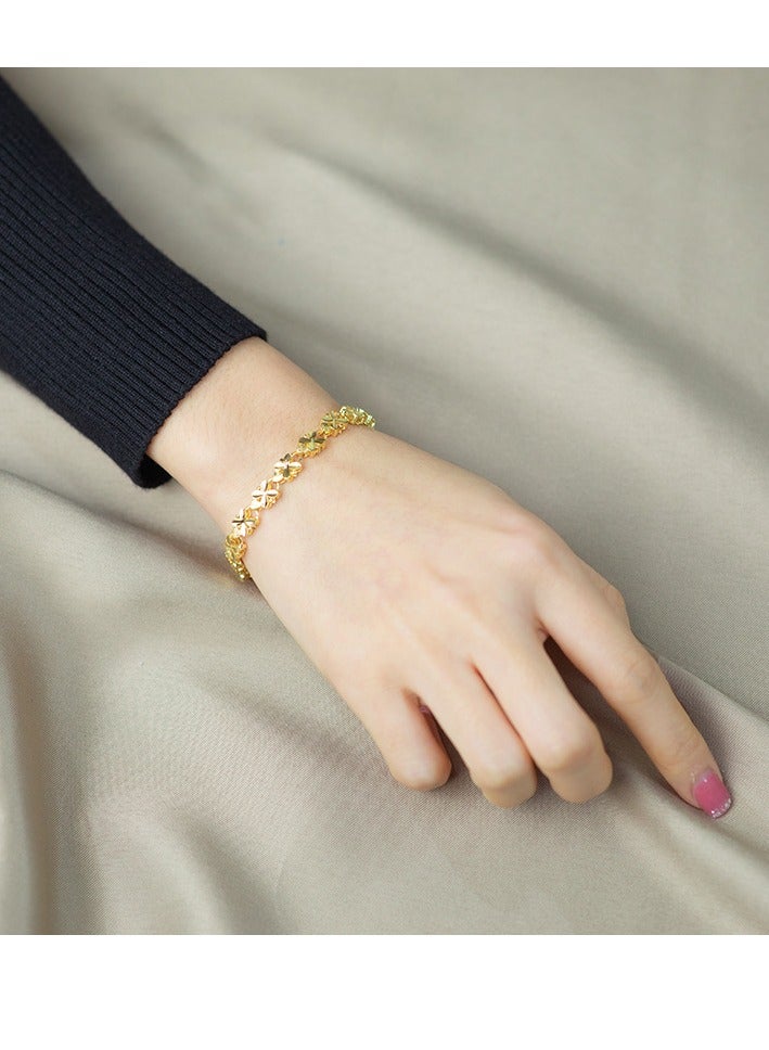 24K Gold Plated Flower Luxury Fashion Bracelet