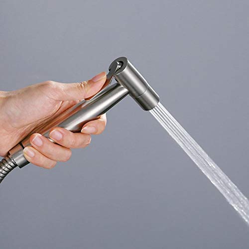 Marcoware Stainless Steel Health Faucet for Bathroom/Jet Spray for Toilet Shower Faucet, Silver, Brushed Finish (Gun Only) - Image 1