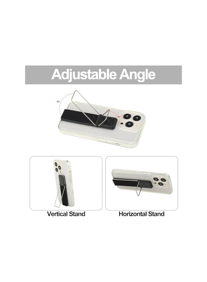 Green Tiger Phone Finger Grip Holder, 4 Pieces Strap Telescopic Kickstand with Strong Adhesive, Universal Hand Grip for Most Smartphones, Anti-Slip Finger Loop for Secure Phone Holding and Viewing - Image 2