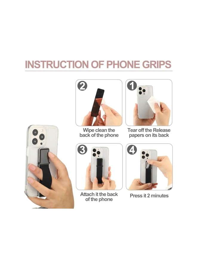 Green Tiger Phone Finger Grip Holder, 4 Pieces Strap Telescopic Kickstand with Strong Adhesive, Universal Hand Grip for Most Smartphones, Anti-Slip Finger Loop for Secure Phone Holding and Viewing - Image 5