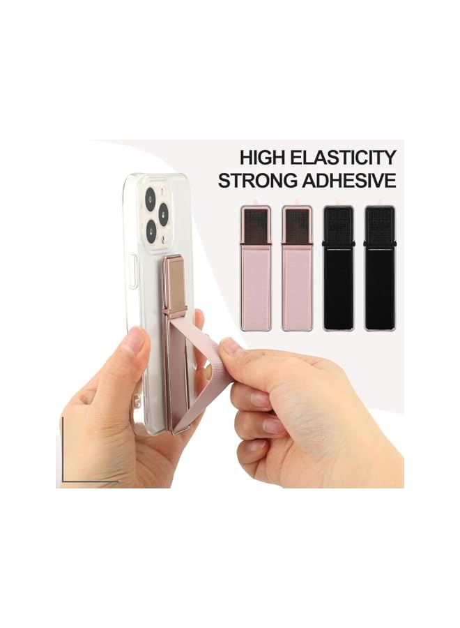 Green Tiger Phone Finger Grip Holder, 4 Pieces Strap Telescopic Kickstand with Strong Adhesive, Universal Hand Grip for Most Smartphones, Anti-Slip Finger Loop for Secure Phone Holding and Viewing - Image 3