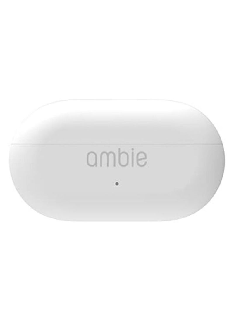 Ambie Sound Earcuffs AM-TW01/WHITE Listen Without Blisting Fully Wireless Up To 6 Hours of Continuous Playback 2 Case Charges CVC 8.0 Compatible Microphone QCC4030 SBC AAC aptx Aptx Adaptive Compatibl