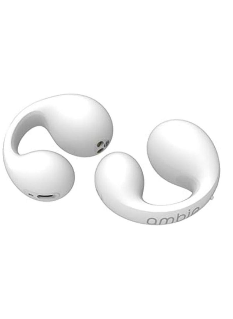 Ambie Sound Earcuffs AM-TW01/WHITE Listen Without Blisting Fully Wireless Up To 6 Hours of Continuous Playback 2 Case Charges CVC 8.0 Compatible Microphone QCC4030 SBC AAC aptx Aptx Adaptive Compatibl